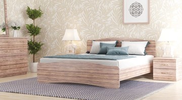 Кровать 2-спальная СВ-Стиль Лира, 160х200 с основанием, сонома в Саратове