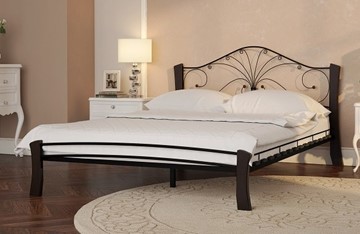 Полуторная кровать Фортуна 4 Лайт, 1400, черный/шоколад в Саратове