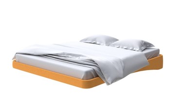 Кровать двуспальная парящая 180х200, Велюр (Scandi Cotton 18 Шафран) в Саратове