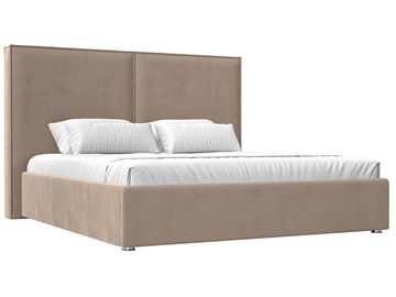 Двуспальная кровать с механизмом Аура 160, Бежевый (Велюр) в Саратове
