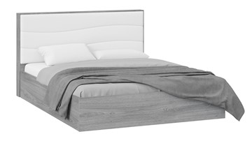 Кровать с мягкой спинкой Миранда тип 1 (Дуб Гамильтон/Белый глянец) в Саратове