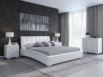 Спальная кровать Орматек Corso-1L 180х200, Экокожа (Белый) в Энгельсе