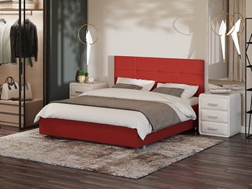Спальная кровать Proson Neo 160х200, Велюр (Forest 13 Красный) в Саратове