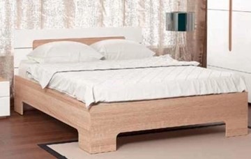 Кровать 1.5-спальная Некст, 1200х2000 с металлическим ортопедическим осн., на ножках, цвет дуб сонома/белый в Энгельсе
