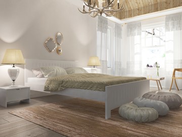 Кровать в спальню Vesna Line 3 160х200, сосна (Белая эмаль) в Саратове