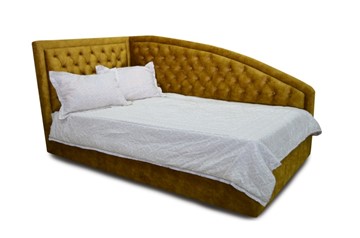 Кровать угловая без механизма с низкими ножками Грета 1340х2150 мм в Саратове