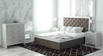 Двуспальная кровать Сарма Манхэттен 180х200 (с основанием), с высотой спинки - 140 см в Саратове