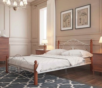 Кровать 2-спальная Фортуна 1, 1600, белый/махагон в Саратове