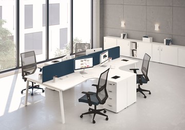 Офисный комплект мебели А4 (металлокаркас TRE) белый премиум / металлокаркас белый в Саратове