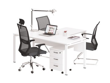 Офисный комплект мебели А4 (металлокаркас UNO) белый премиум / металлокаркас белый в Энгельсе