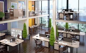 Офисный набор мебели Xten в опенспэйс для четырех сотрудников в Саратове