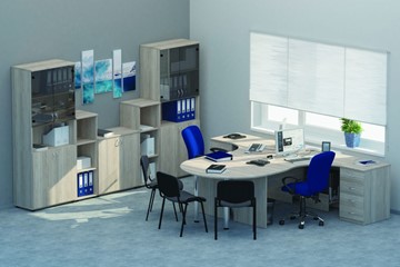 Комплект офисной мебели Twin для 2 сотрудников с совмещенными столами в Саратове