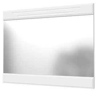 Навесное зеркало Олимп с декоративными планками (белый) в Саратове