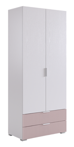 Шкаф двухдверный Зефир 108.01 (белое дерево/пудра розовая (эмаль)) в Энгельсе