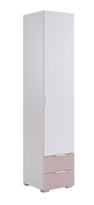 Шкаф-пенал Зефир 107.01 (белое дерево/пудра розовая (эмаль)) в Энгельсе