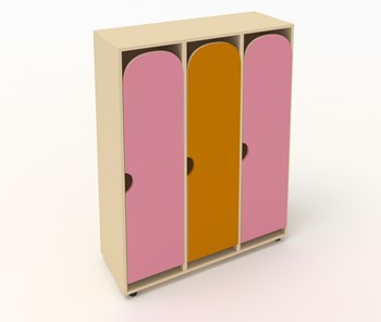 Шкаф детский распашной ШГ3 Беж+Розовый+Оранжевый в Энгельсе