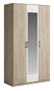 Шкаф 3 двери Genesis Светлана, с зеркалом, белый/дуб сонома в Энгельсе