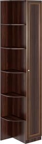 Угловой шкаф-стеллаж Беатрис М14 правый (Орех Гепланкт) в Саратове
