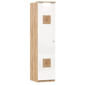 Шкаф одностворчатый с декор. накладками Фиджи 659.225, белый в Саратове