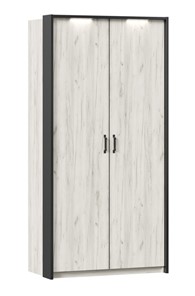 Шкаф 2х-дверный Техно с паспарту, Дуб крафт белый в Саратове