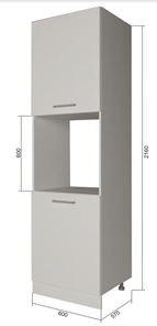 Кухонный шкаф-пенал П7 2, МДФ Софт бирюза/Белый в Саратове