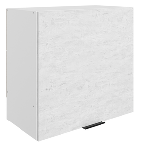 Навесной кухонный шкаф Стоун L600 Н566 (1 дв. гл.) (белый/белая скала) в Саратове