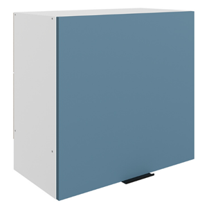 Шкаф навесной Стоун L600 Н566 (1 дв. гл.) (белый/изумруд софттач) в Саратове