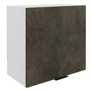 Шкаф на кухню Стоун L600 Н566 (1 дв. гл.) (белый/камень темно-серый) в Саратове