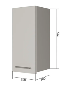 Навесной кухонный шкаф В7 30, Сатин/Антрацит в Саратове