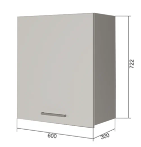 Навесной кухонный шкаф В7 60, Сатин/Антрацит в Саратове
