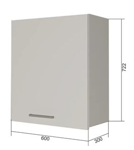 Навесной шкаф ВС7 60, МДФ Графит/Антрацит в Саратове