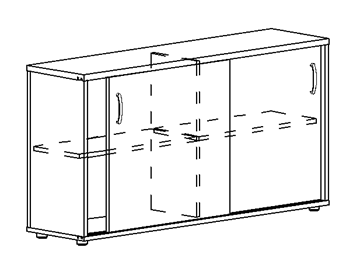 Шкаф-купе низкий Albero, для 2-х столов 60 (124,4х36,4х75,6) в Энгельсе