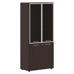 Шкаф комбинированный с дверьми в алюминиевой рамке с замком DIONI Венге DHC 85.7(Z)  (850х430х1930) в Саратове