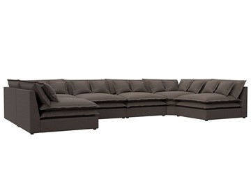 Большой П-образный диван Лига-040, Амур коричневый (рогожка) в Энгельсе