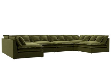 Большой П-образный диван Лига-040, Зеленый (микровельвет) в Энгельсе