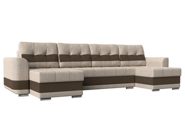 П-образный диван Честер, Бежевый/коричневый (рогожка) в Саратове