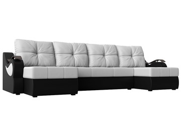 П-образный диван Меркурий П, Белый/черный (экокожа) в Саратове