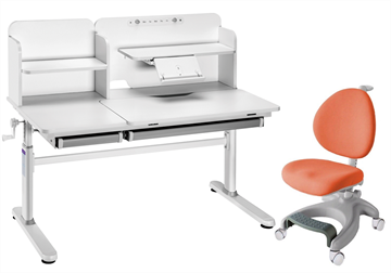 Комплект парта + кресло Iris II Grey + Cielo Orange + чехол для кресла в подарок в Энгельсе