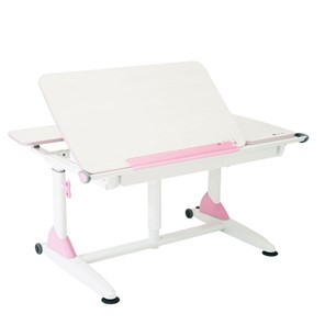 Детский стол-трансформер Эргономик G6-S с газлифтом и большим пеналом, Белый + Розовый в Энгельсе