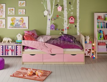 Кровать детская Дельфин, Розовый глянец 80х180 в Саратове