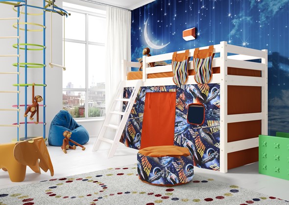 Детская кровать-чердак Соня, Вариант 6 Белый в Энгельсе - изображение