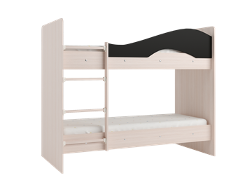 Детская  двухъярусная кровать Мая с 2 ящиками на щитах, корпус Млечный дуб, фасад Венге в Саратове - предосмотр 3