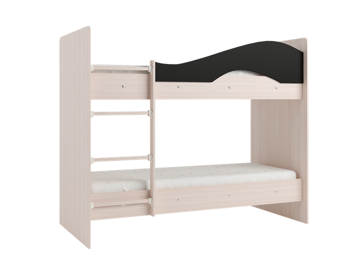 Детская  двухъярусная кровать Мая с 2 ящиками на щитах, корпус Млечный дуб, фасад Венге в Саратове - изображение 3