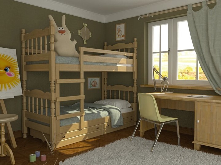 Детская кровать Соня двухъярусная (Сосна) в Энгельсе - изображение 1