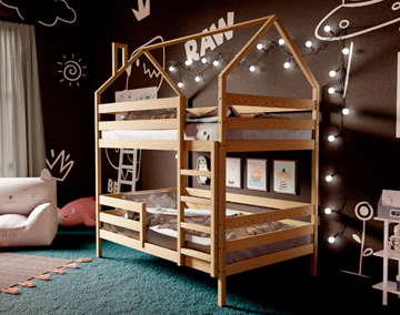 Детская 2-этажная кровать Домик, без покраски в Саратове - предосмотр 1