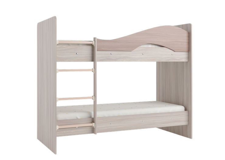 Кровать 2-ярусная Мая с 2 ящиками на щитах, корпус Шимо светлый, фасад Шимо темный в Энгельсе - изображение 2