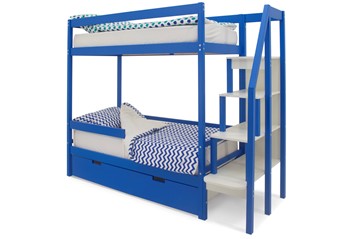 Детская 2-этажная кровать Svogen синий в Саратове