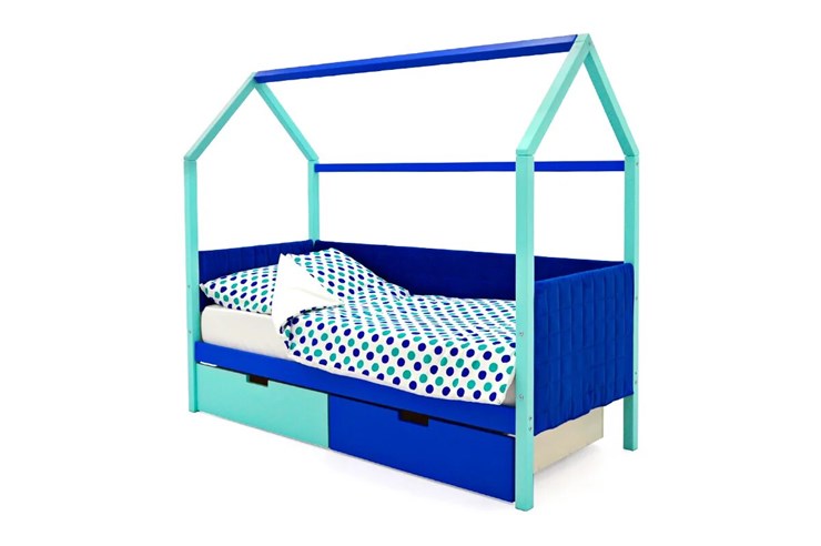 Кровать-домик Svogen, мятный-синий мягкая в Энгельсе - изображение 4