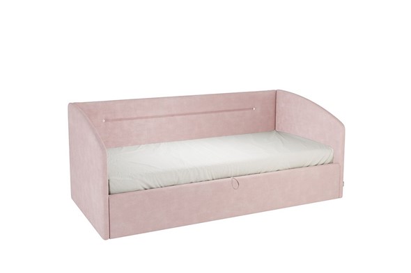 Кроватка 0.9 Альба (Софа), нежно-розовый (велюр) в Саратове - изображение