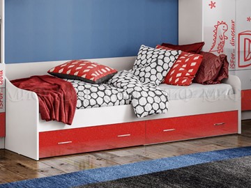 Кровать подростковая Алфавит (Красный) с ящиками в Саратове